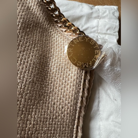NWT + Dust Bag - Stella McCartney Metallic Raffia Small Falabella Tote - Picture 7 of 16
